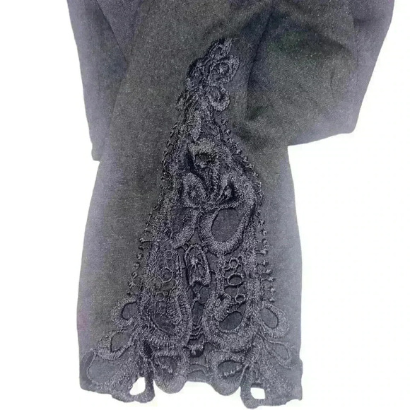 Venus Womens Size L Black Stretch Pants Lace Bottom Pull On - Picture 4 of 5